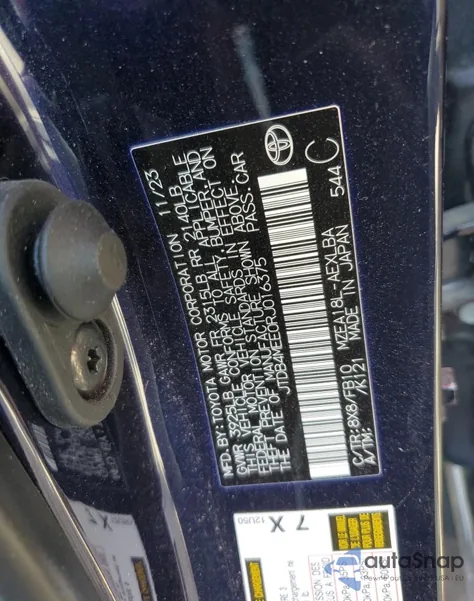 2024 Toyota Corolla Le from USA, damaged, VIN JTDB4MEE0RJ016375